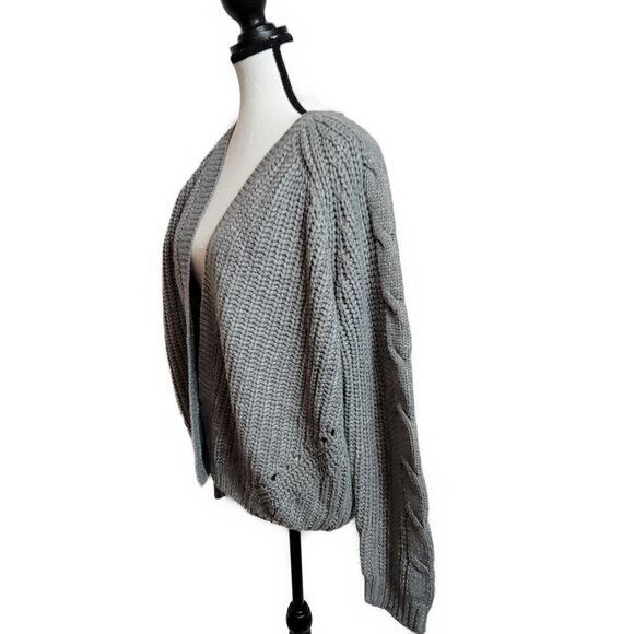 Free Generation Los Angeles Oversized Grey Cardigan  sz L - Picture 2 of 6